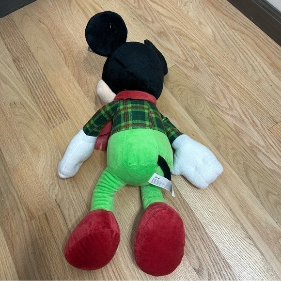 Disney Mickey Mouse Plush Stuffed Animal Winter Christmas Red Green NWT - Picture 4 of 6